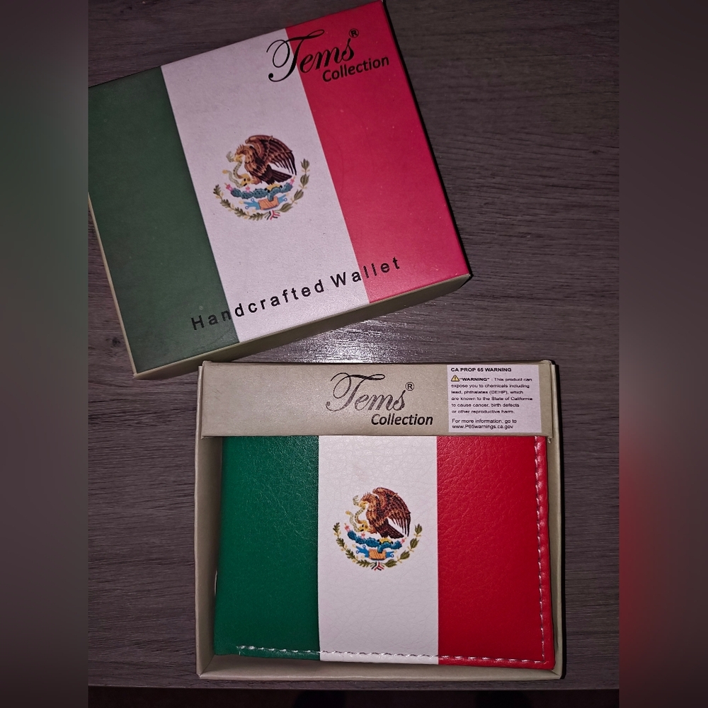 Hand Crafted Mexican Flag Wallet